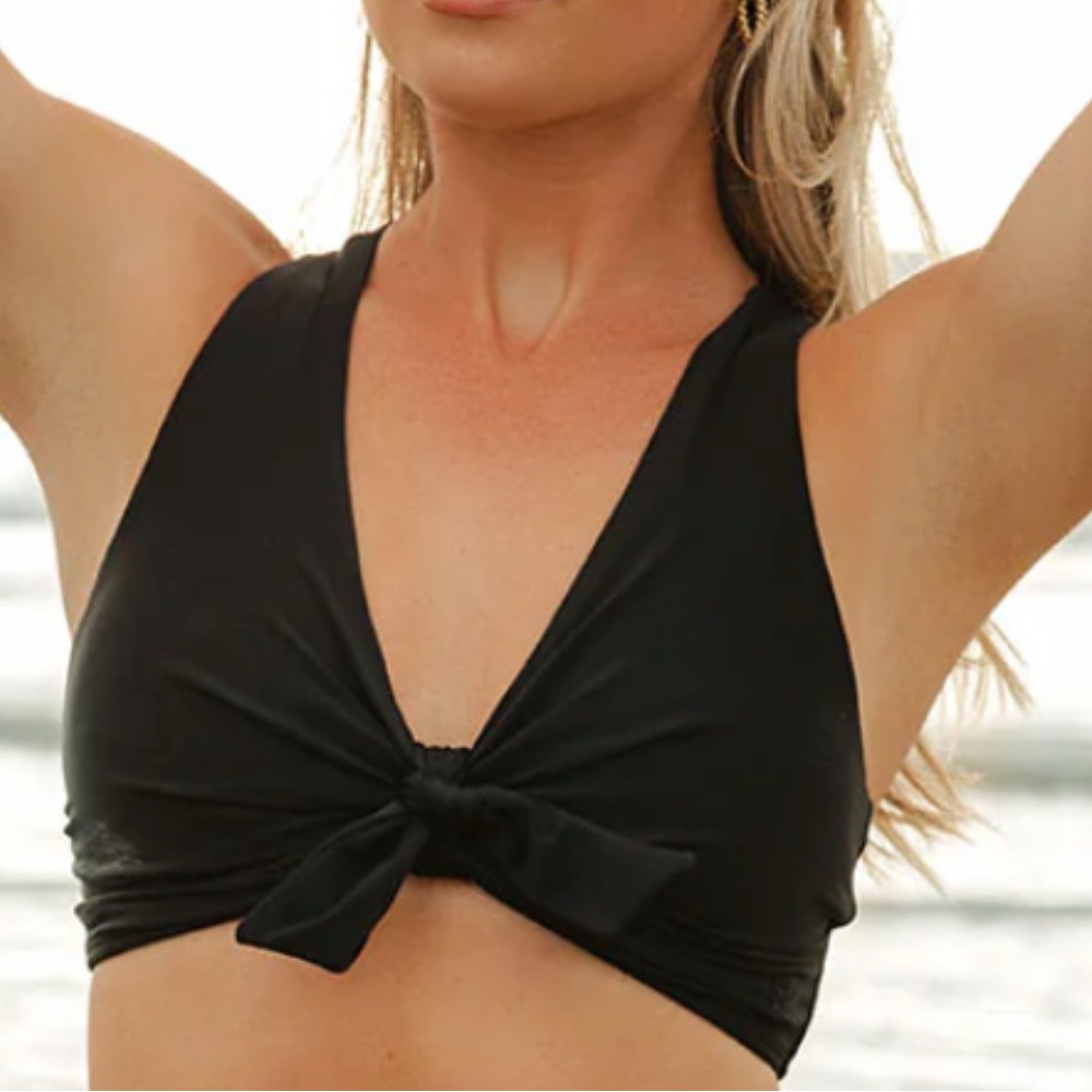Albion Fit Top Knot Bikini Top in Green Ivy - Picture 3 of 4